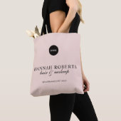 Roze Script Logo Haar Make-up Studio Tote Bag (Dichtbij)