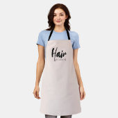 Roze Script Logo Kapper Salon Personeel Schort (Gedragen)