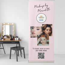 Roze Script Logo QR Code Foto Make-up