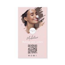 Roze Script Logo QR Code Foto Make-up
