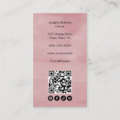 Roze Script Logo QR Code Foto Wimpern Visitekaartje (Achterkant)