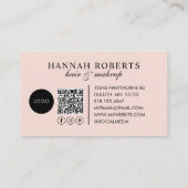 Roze Script Logo QR Code Foto Zakelijke Kaart Visitekaartje (Achterkant)