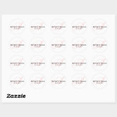 Roze Script Monogram bruiloft gunst Ronde Sticker (Vel)