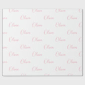 Roze Script Naam Meisjesachtig Elegant Cadeaupapier (Vlak)
