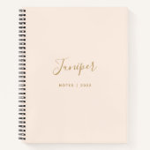 Roze Script Naam Modern Minimaal Notitieboek (Voorkant)