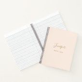 Roze Script Naam Modern Minimaal Notitieboek (Binnen)