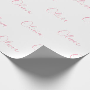 Roze Script Name Girly Elegant Cadeaupapier