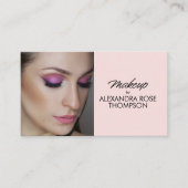Roze Script Qr Code Social Icon Make-up Visitekaartje (Voorkant)