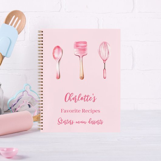 Roze script recept kookboek notitieboek