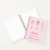 Roze script recept kookboek notitieboek (Binnen)