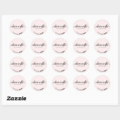 Roze Script Signature Social Media Classic Round Ronde Sticker (Vel)