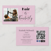 Roze Script Sociale Icon QR Code Foto Haar