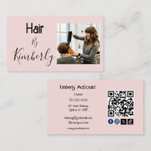 Roze Script Sociale Icon QR Code Foto Haar