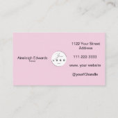 Roze Script Sociale Icon QR Code Foto Make-up Visitekaartje (Achterkant)
