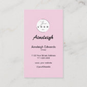 Roze Script Sociale Icon QR Code Foto Make-up Visitekaartje (Achterkant)