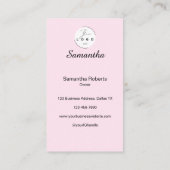 Roze Script Sociale Icon QR Code Foto Make-up Visitekaartje (Achterkant)