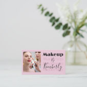 Roze Script Sociale Icon QR Code Foto Visitekaartje (Staand voorkant)