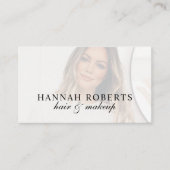 Roze Script Sociale QR Code Foto Haar Make-up Visitekaartje (Voorkant)