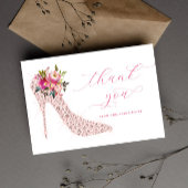 Roze Script-Vrijgezellenfeest Bedankkaart