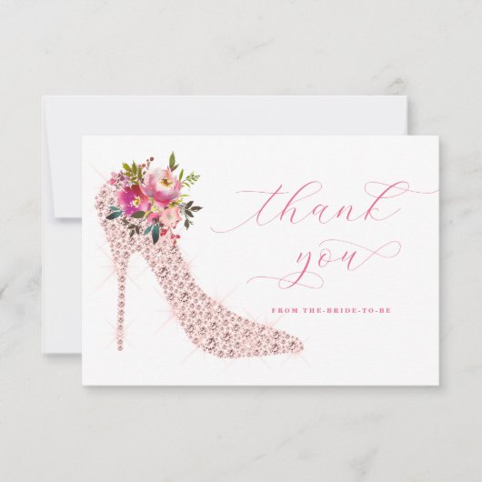 Roze Script-Vrijgezellenfeest Bedankkaart (Voorkant)