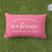 Roze Script Welcome Monogram Portiek
