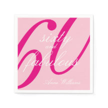 Roze Script Zestig en Fabulous 60ste verjaardagsfe