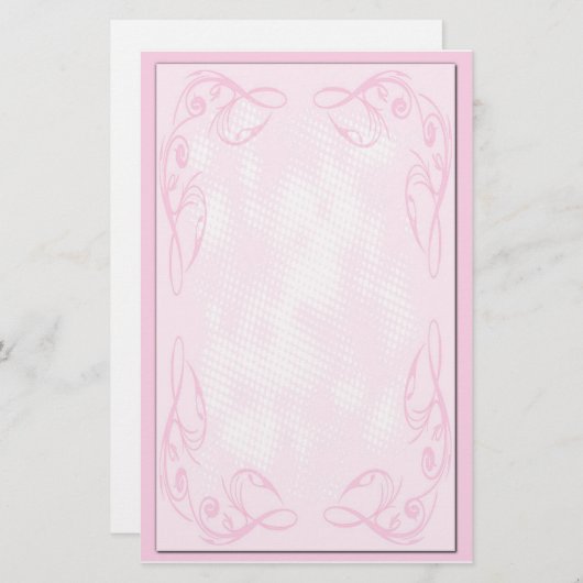 Roze Scroll Briefpapier (Voorkant / Achterkant)