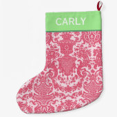 Roze Scroll Pattern Grote Kerstsok (Achterkant)