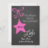 Roze Scrolls Gepersonaliseerd Foto Vakantie Kaart (Achterkant)