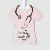 Roze Scrub Top Nurse 2020 Ornament (voorkant)