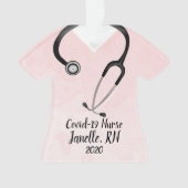 Roze Scrub Top Nurse 2020 Ornament (voorkant)