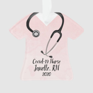 Roze Scrub Top Nurse 2020 Ornament