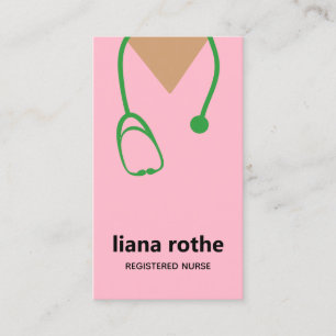 Roze Scrubs en Stethoscoop Visitekaartje