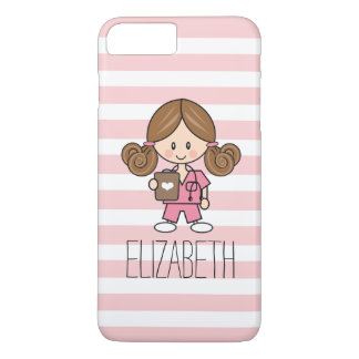 Roze scrubs Zuurzame iPhone 7 Plus Hoesje Brunette