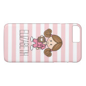 Roze scrubs Zuurzame iPhone 7 Plus Hoesje Brunette (Achterkant (Horizontaal))