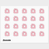 Roze scrunchie ronde sticker (Vel)