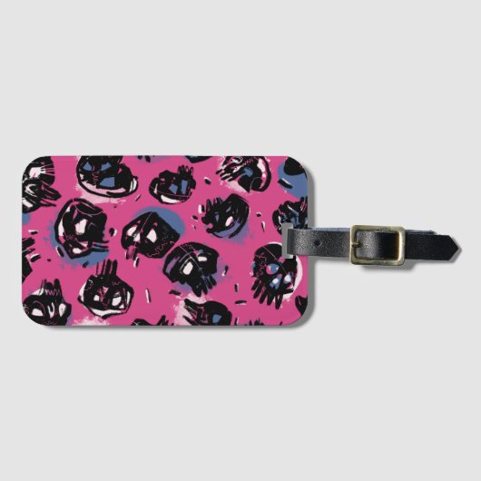 Roze scull emo Accessoires Reizen Accessoires Bagagelabel (Voorkant (horizontaal))