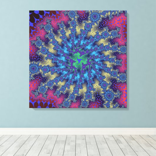 Roze Seafoam Burst Canvas Afdruk (Insitu (Houten vloer))