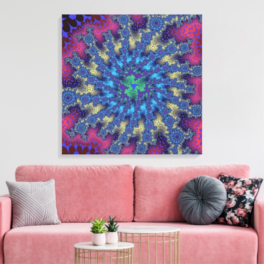 Roze Seafoam Burst Canvas Afdruk (Insitu (Woonkamer))