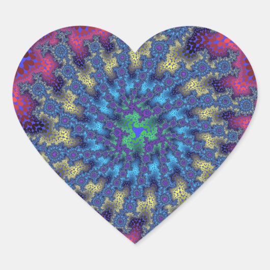 Roze Seafoam Burst Hart Sticker (Voorkant)