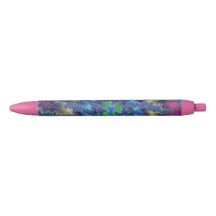 Roze Seafoam Burst Zwarte Inkt Pen