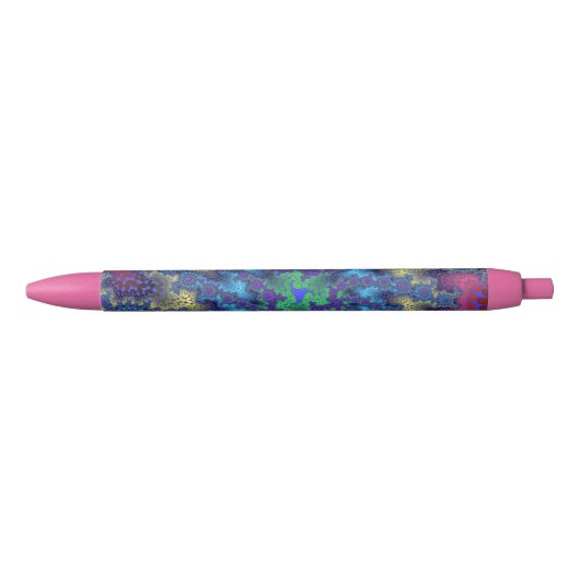 Roze Seafoam Burst Zwarte Inkt Pen (Voorkant)