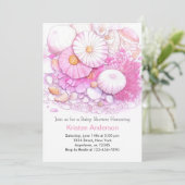 Roze Seashell Adventure Shore Meisje Baby shower Kaart (Staand voorkant)