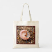 Roze Seashell Beach Foto met aangepaste tekst Tote Bag (Achterkant)