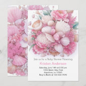 Roze Seashell Oasis Adventure Meisje Baby shower Kaart (Voorkant / Achterkant)