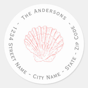Roze Seashell retour adres label