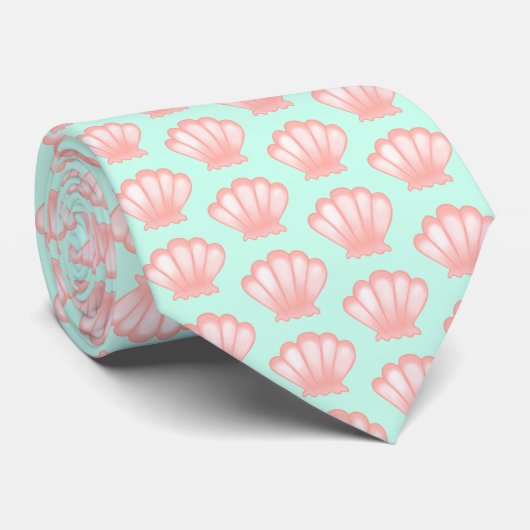 Roze Seashell Stropdas (Opgerold)
