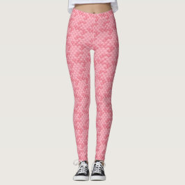 Roze Seashell Zeemeermin Schaal Leggings Yogabroek