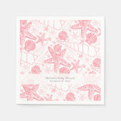 Roze Seashells Bruiloft of meisje Baby shower serv Servet (Voorkant)