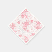 Roze Seashells Bruiloft of meisje Baby shower serv Servet (Hoek)